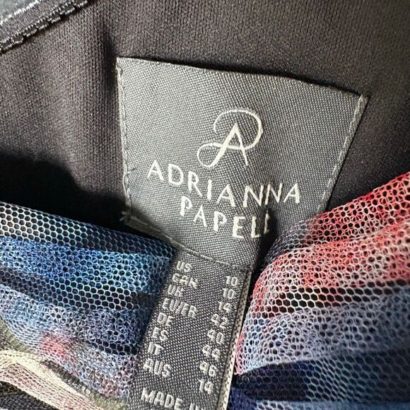 Adrianna Papell Pleated Floral One-Shoulder Chiffon Gown – Size 10 NWT Garden - Picture 7 of 12